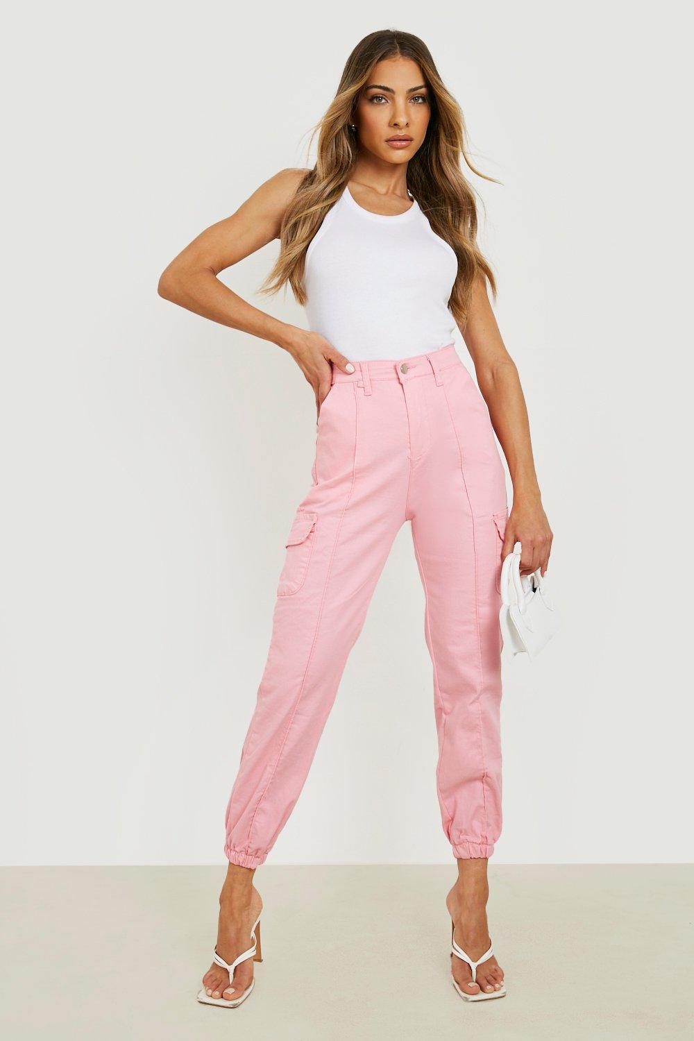 Casual Pocket Side Woven Cargo Trousers boohoo
